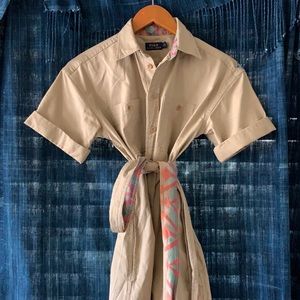 Polo RL Khaki Dress with Southwest Detail Belt